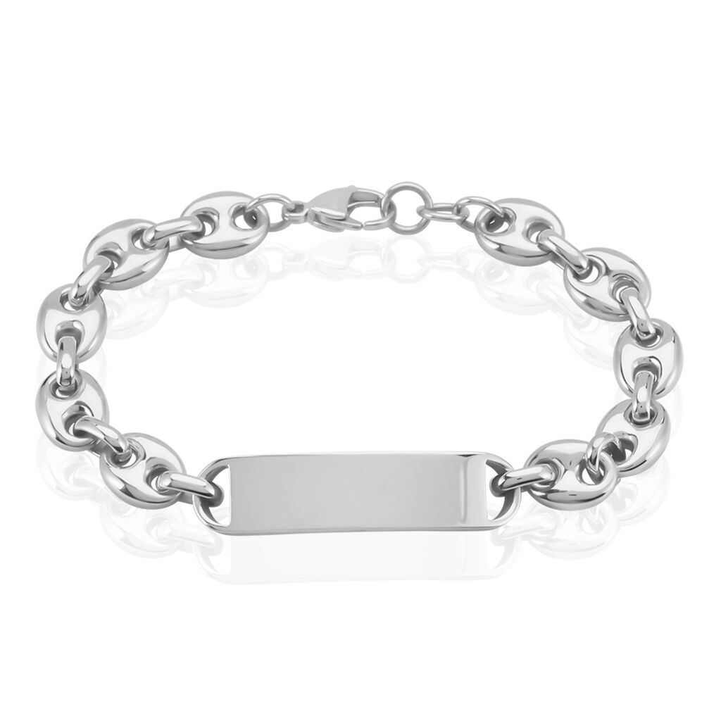 Bracelet Identite Phebus Him Acier Blanc - Gourmettes Homme | Marc Orian