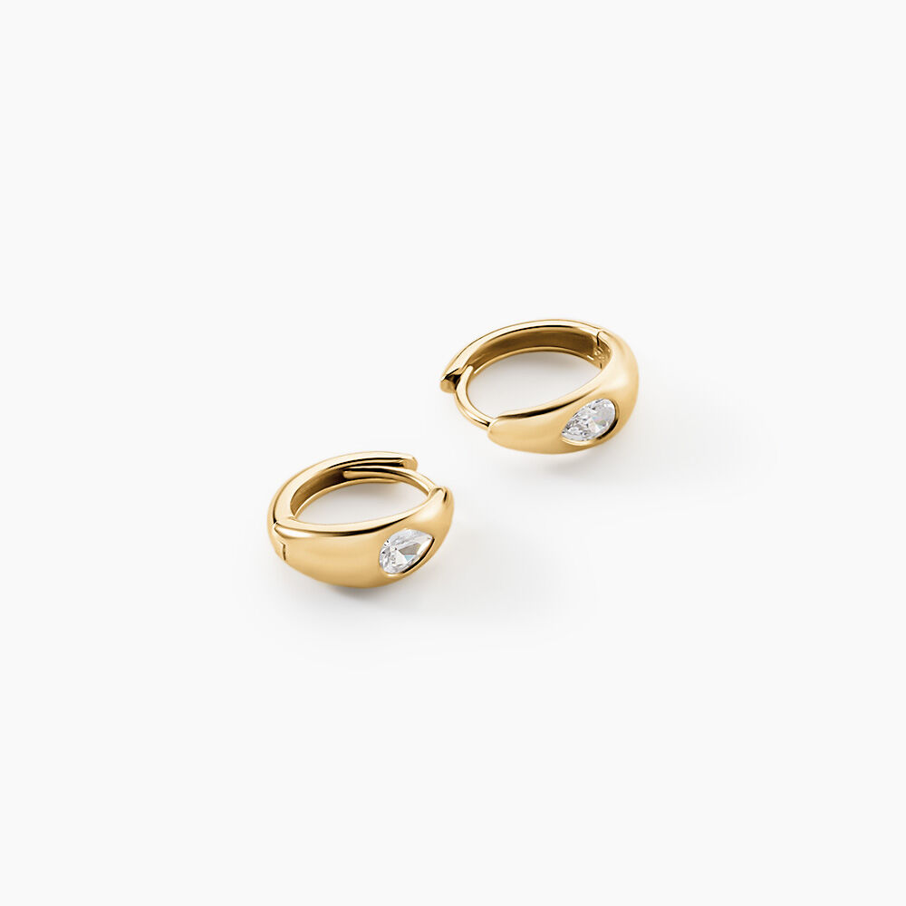Cr&eacute;oles Ethelle Argent Dor&eacute; A L'Or 750/1000 Oxyde De Zirconium - Cr&eacute;oles Femme | Marc Orian