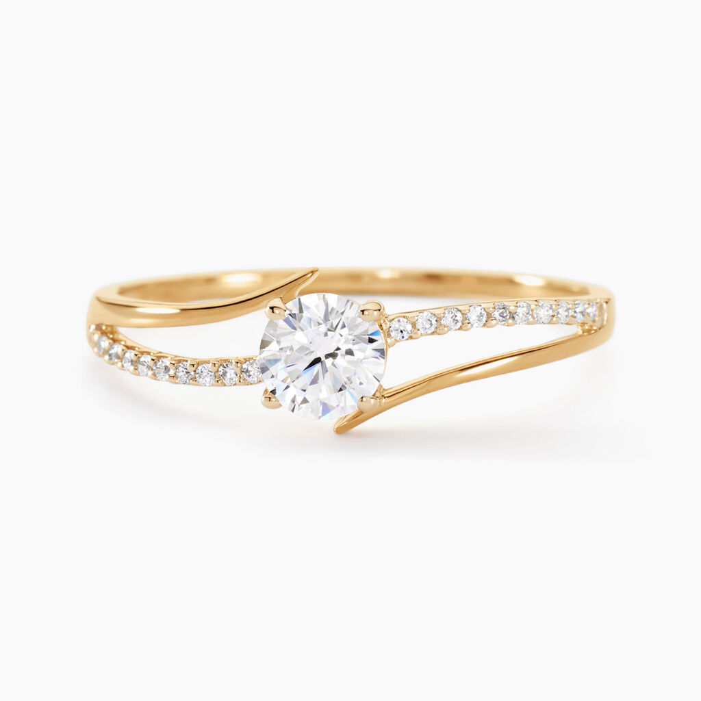 Bague Solitaire Abelia Or Jaune Oxyde De Zirconium - Solitaires Femme | Marc Orian