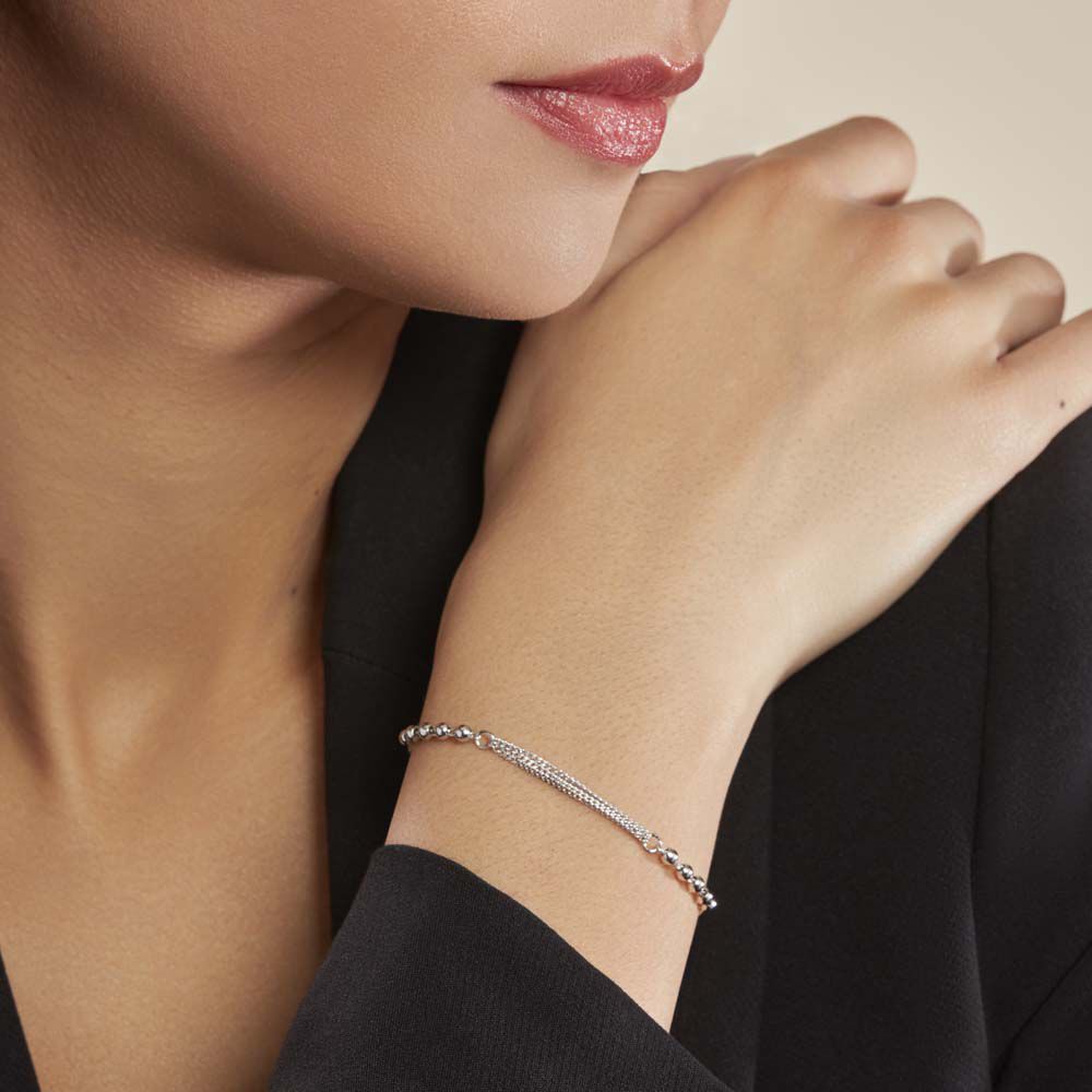 Bracelet Melodie Argent Blanc - Bracelets chaînes Femme | Marc Orian