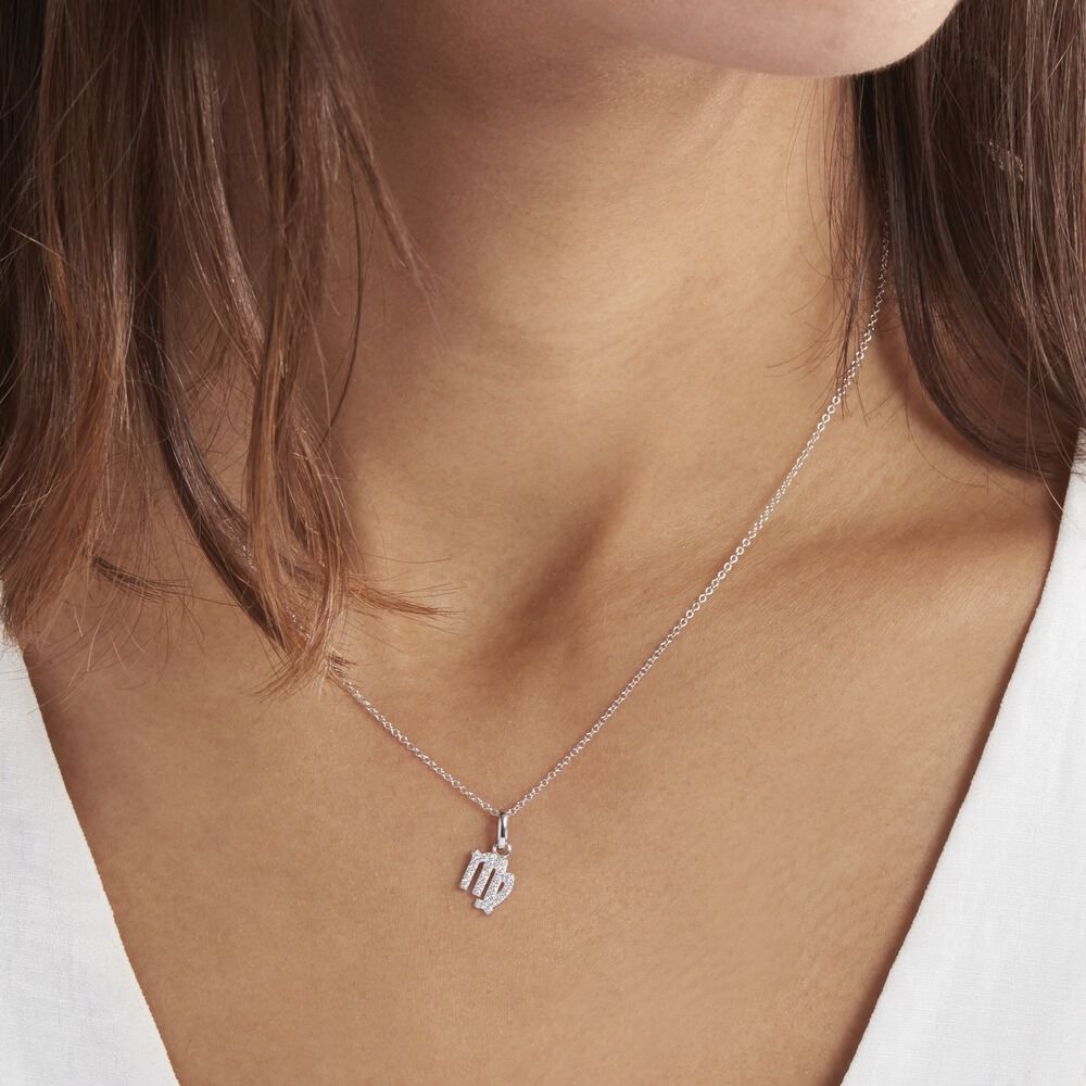 Collier Astra Argent Blanc Oxyde De Zirconium - Colliers avec pierres Femme | Marc Orian