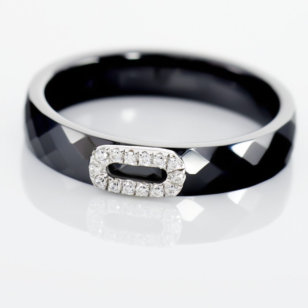 Bague Ceramik Design Argent Blanc Oxyde De Zirconium Et Céramique - Bagues avec pierre Femme | Marc Orian