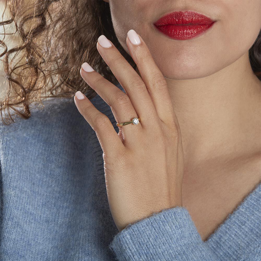 Bague Solitaire Vicoeuria Or Jaune Diamant Synthétique - Solitaires Femme | Marc Orian