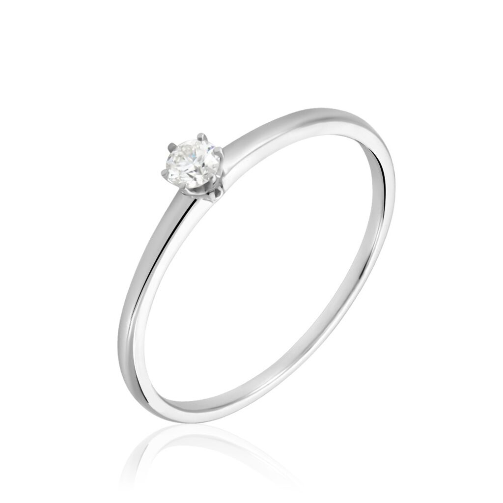 Bague Solitaire Natalia Or Blanc Diamant - Solitaires Femme | Marc Orian