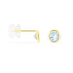 Boucles D'oreilles Puces Edy Serti Clos Or Jaune Topaze - Puces Femme | Marc Orian