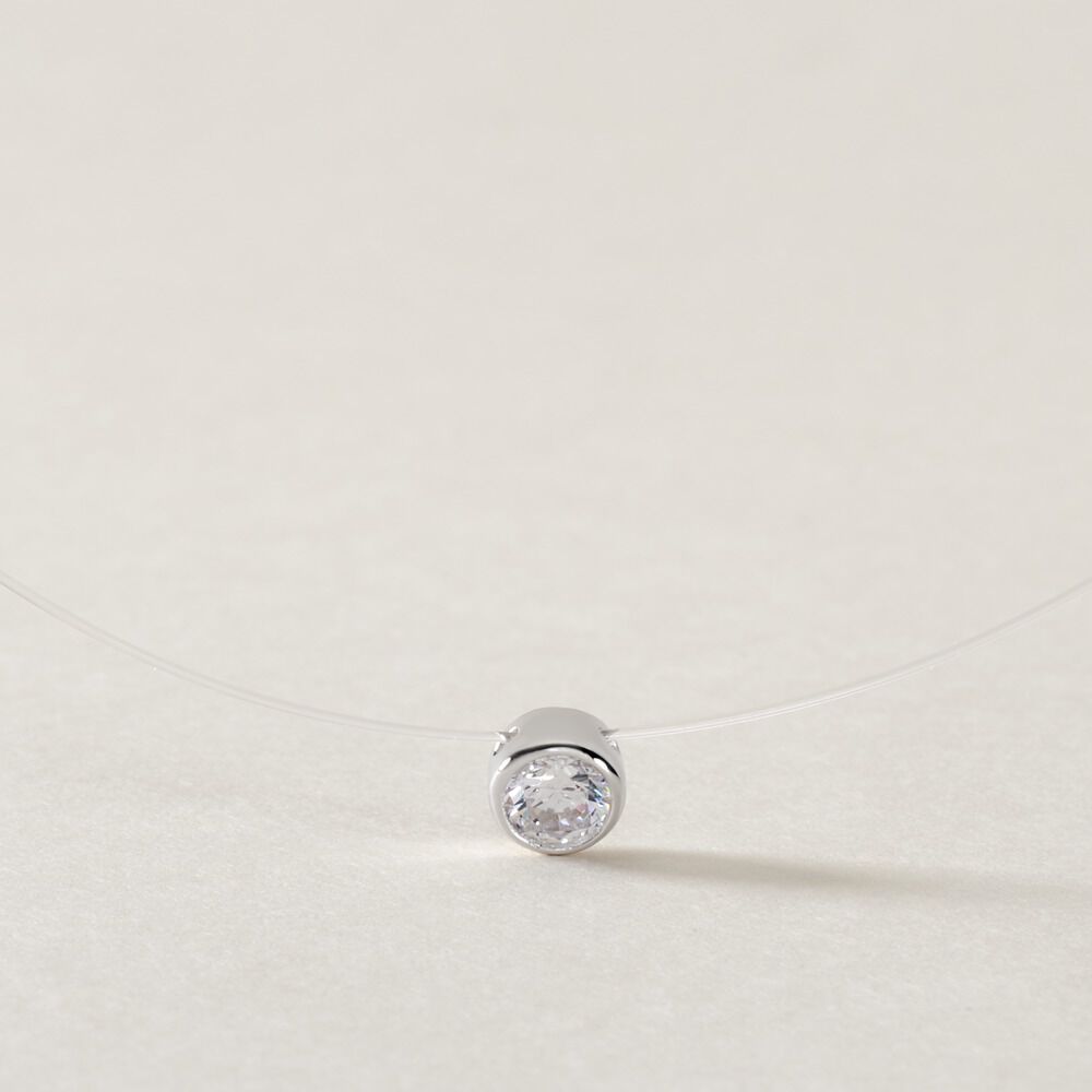Collier Nylon Argent Blanc Oxyde - Colliers avec pierres Femme | Marc Orian