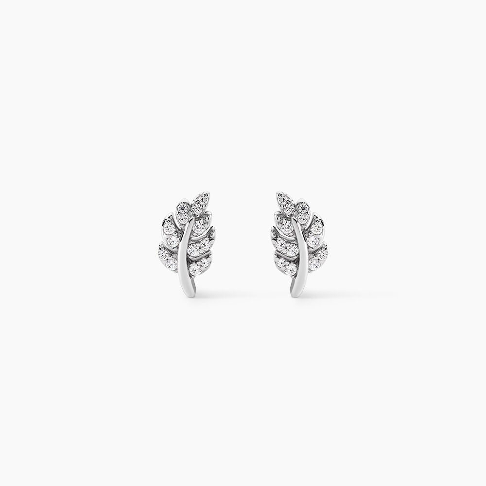Boucles D'oreilles Puces Aleyna Argent Blanc Oxyde De Zirconium - Puces Femme | Marc Orian
