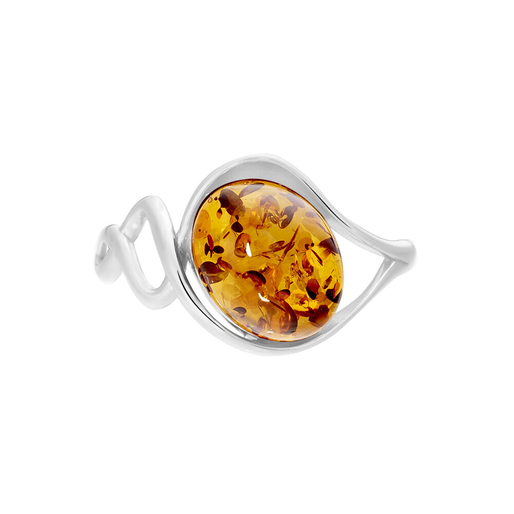 Bague Titziana Argent Blanc Ambre - Bagues vintage Femme | Marc Orian