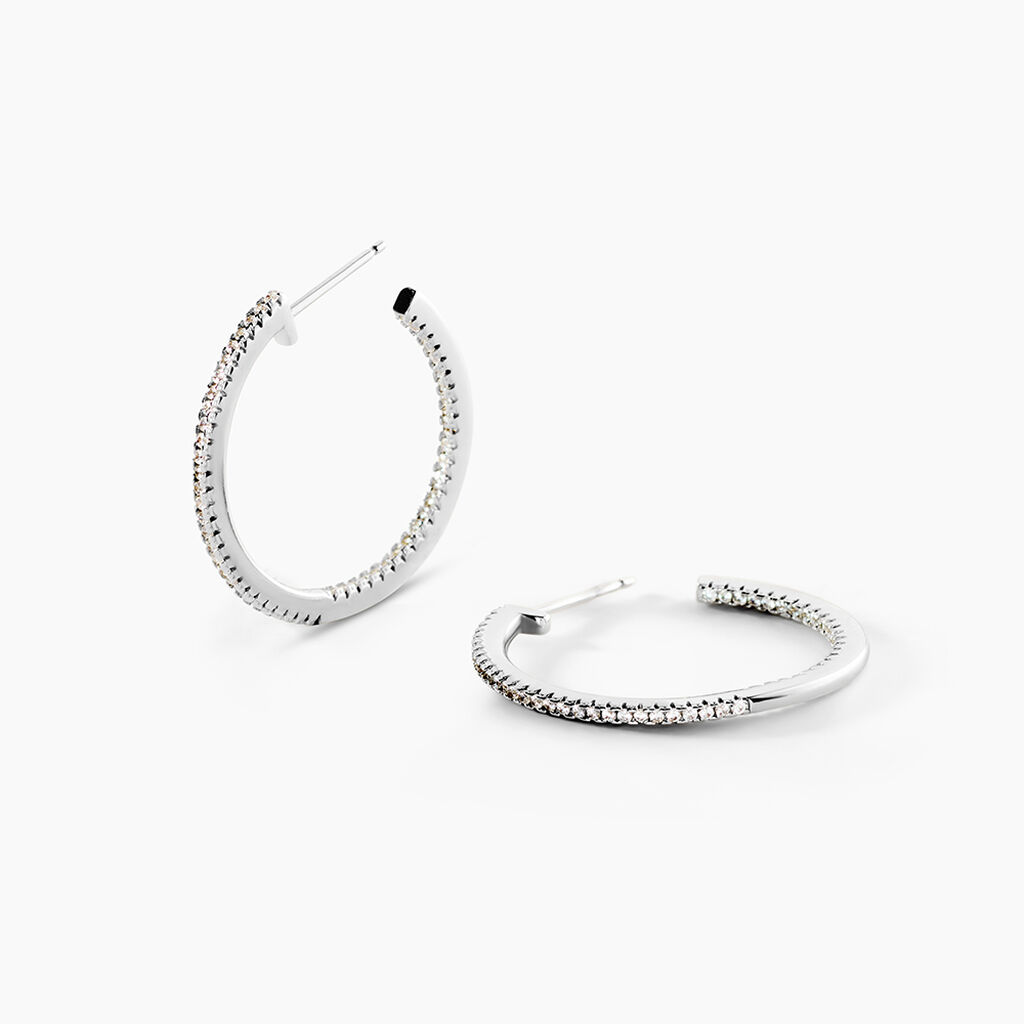 Cr&eacute;oles Argent Django Oxydes De Zirconium - Cr&eacute;oles Femme | Marc Orian