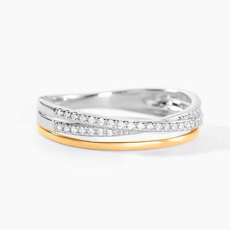 Bague Or Jaune et Argent Blanc Oxyde De Zirconium - Bagues avec pierre Femme | Marc Orian