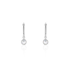 Créoles Bastiano Rondes Argent Blanc Oxyde De Zirconium - Boucles d'oreilles Créoles Femme | Marc Orian
