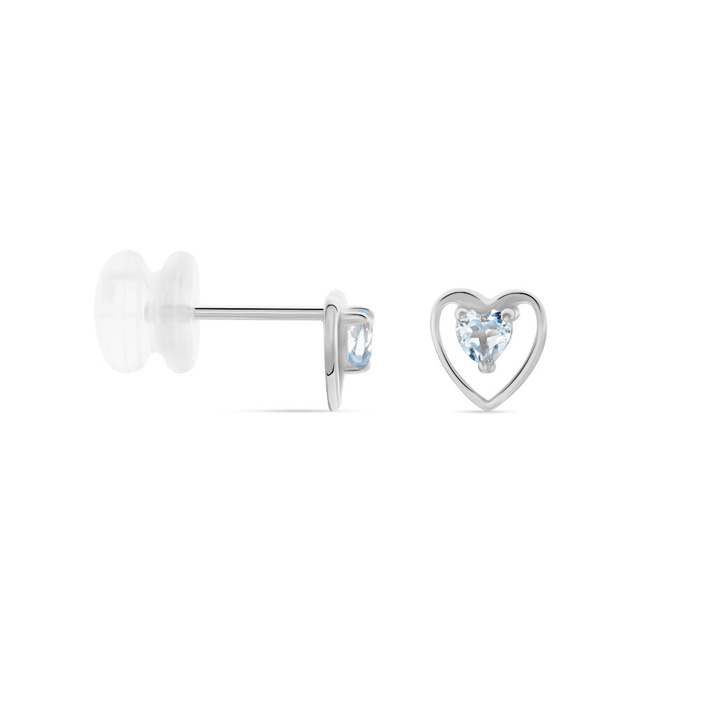 Boucles D'oreilles Puces Luann Or Blanc Topaze - Puces Femme | Marc Orian