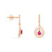 Boucles D'oreilles Pendantes Louise Or Rose Saphir Et Diamant - Pendantes Femme | Marc Orian