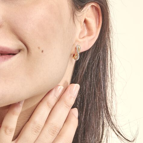 Créoles Ursella Or Jaune Strass - Boucles d'oreilles Créoles Femme | Marc Orian