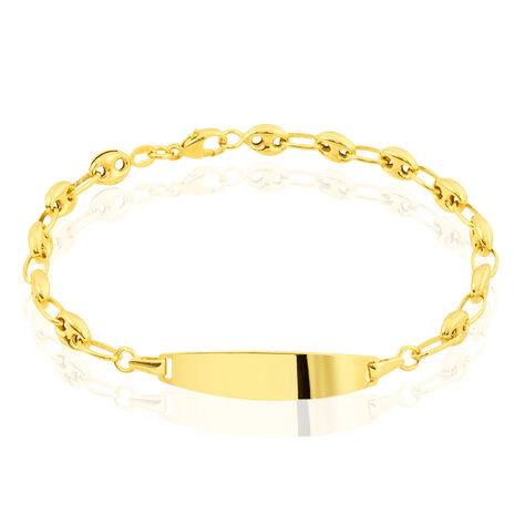 Bracelet Identité Evin Maille Grain De Cafe Or Jaune - Gourmettes Enfant | Marc Orian