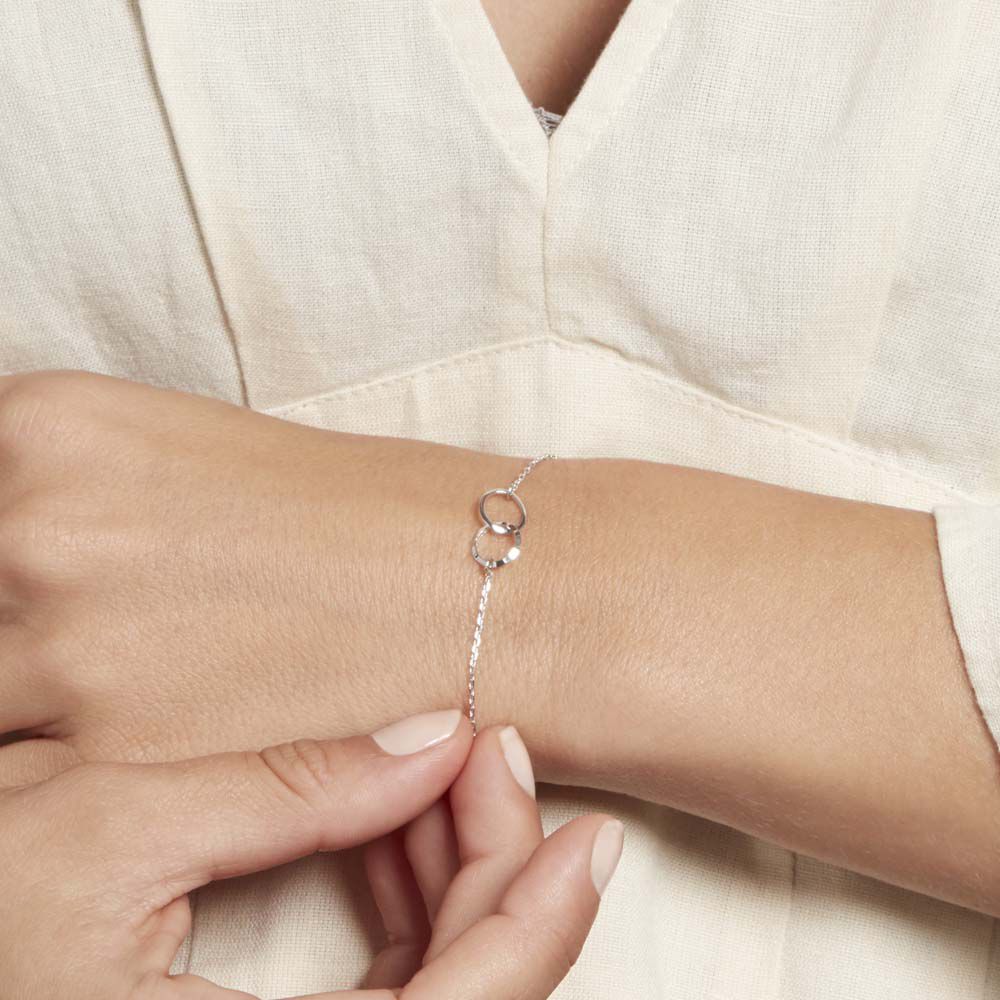 Bracelet Coline Argent Blanc - Bracelets Anneaux Entrelaces Femme | Marc Orian