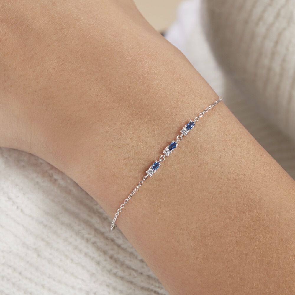 Bracelet Argent Blanc Augusts Oxydes De Zirconium - Bracelets chaînes Femme | Marc Orian