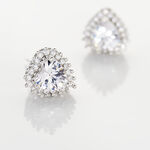 Boucles D'oreilles Puces Calvi Argent Blanc Oxyde De Zirconium - Puces Femme | Marc Orian