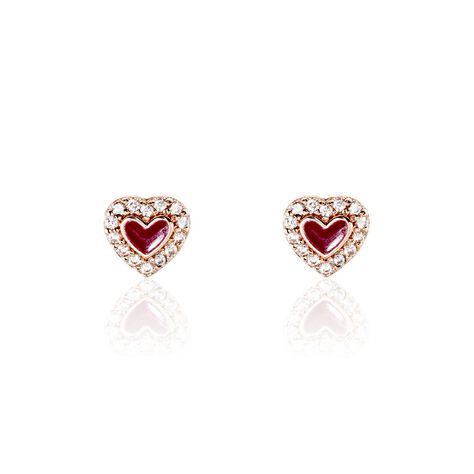 Boucles D'oreilles Puces Argent Rose Astor Oxydes De Zirconium - Puces Femme | Marc Orian