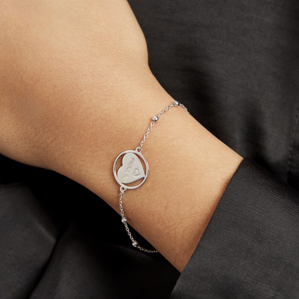 Bracelet Argent Blanc Akosua - Bracelets chaînes Femme | Marc Orian