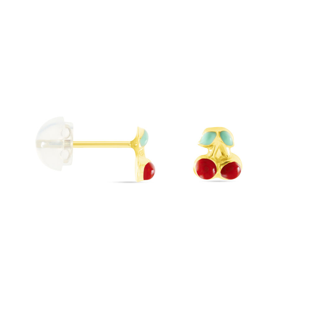 Boucles D'oreilles Puces Or Jaune Helicie Email - Puces Enfant | Marc Orian