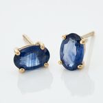 Boucles D'oreilles Puces Or Jaune Ovale Saphir - Boucles d'oreilles mariage Femme | Marc Orian