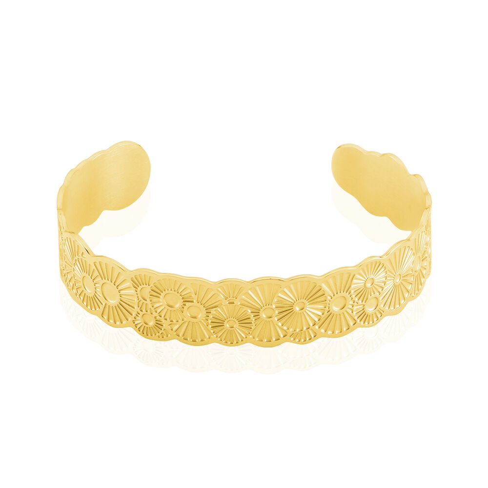 Bracelet Jonc Imagine Florette Acier Jaune - Bracelets joncs Femme | Marc Orian
