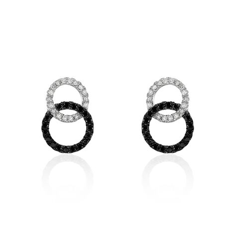 Boucles D'oreilles Puces Bella Or Blanc Diamant - Puces Femme | Marc Orian