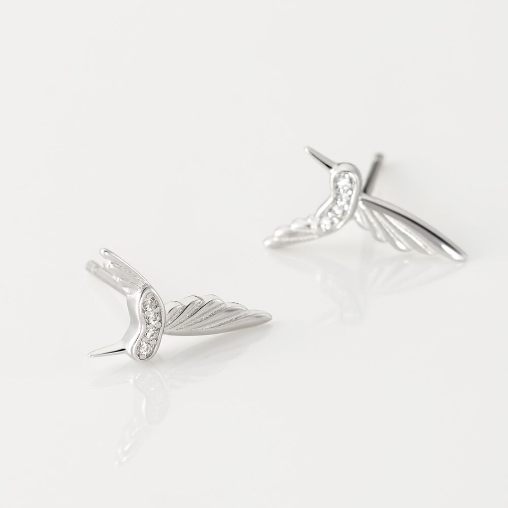 Boucles D'oreilles Puces Irysa Argent Blanc Oxyde De Zirconium - Puces Femme | Marc Orian