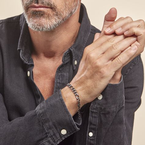 Bracelet Acier Noir Et Gris Dario - Bracelets chaînes Homme | Marc Orian