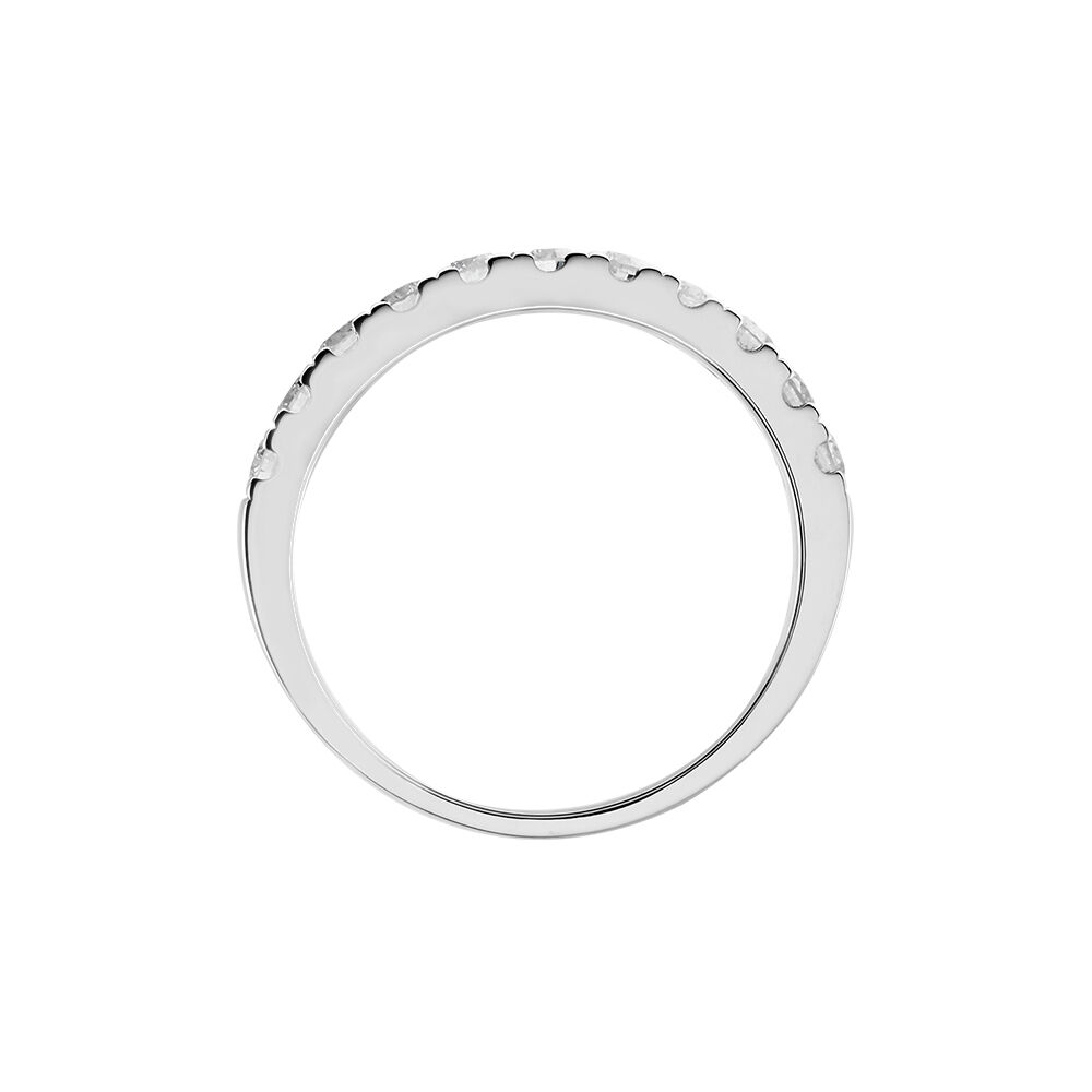 Demi Alliance Pristina Or Blanc Diamant Synthétique - Alliances avec pierres Femme | Marc Orian
