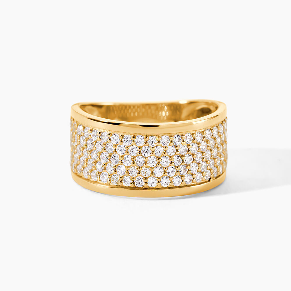 Bague Banda Or Jaune Oxyde De Zirconium - Bagues avec pierre Femme | Marc Orian