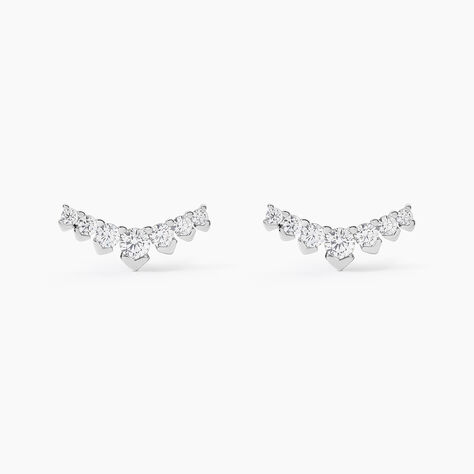 Boucles D'oreilles Puces Zuina Argent Blanc Oxyde De Zirconium - Puces Femme | Marc Orian