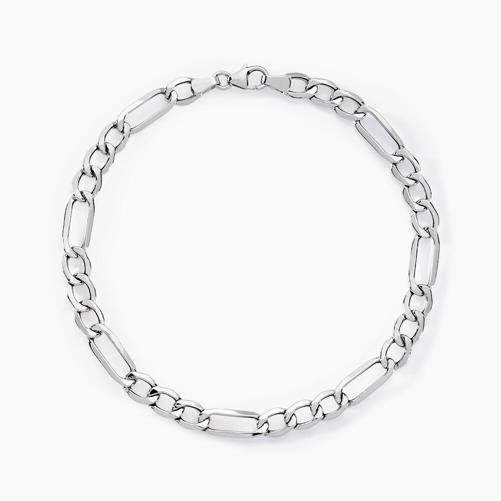 Bracelet Cameo Alternee 1/3 Or Blanc - Bracelets mailles Homme | Marc Orian