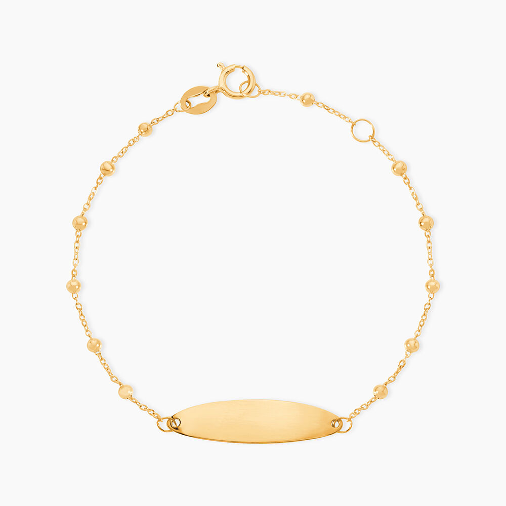 Bracelet Identit&eacute; Evelina Maille Boule Or Jaune - Gourmettes Enfant | Marc Orian