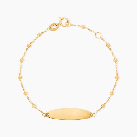 Bracelet Identit&eacute; Evelina Maille Boule Or Jaune - Gourmettes Enfant | Marc Orian