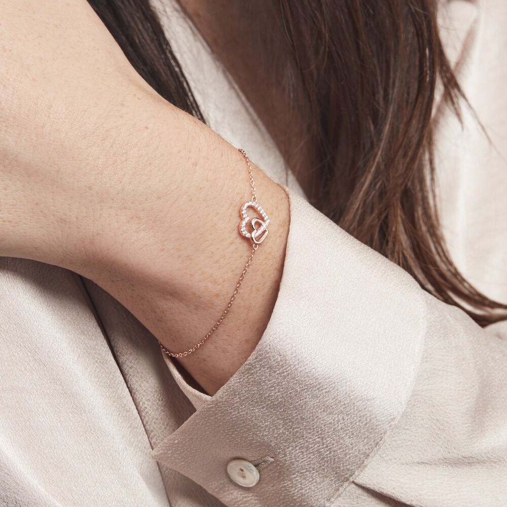 Bracelet Donatiane Argent Rose Oxyde De Zirconium - Bracelets chaînes Femme | Marc Orian