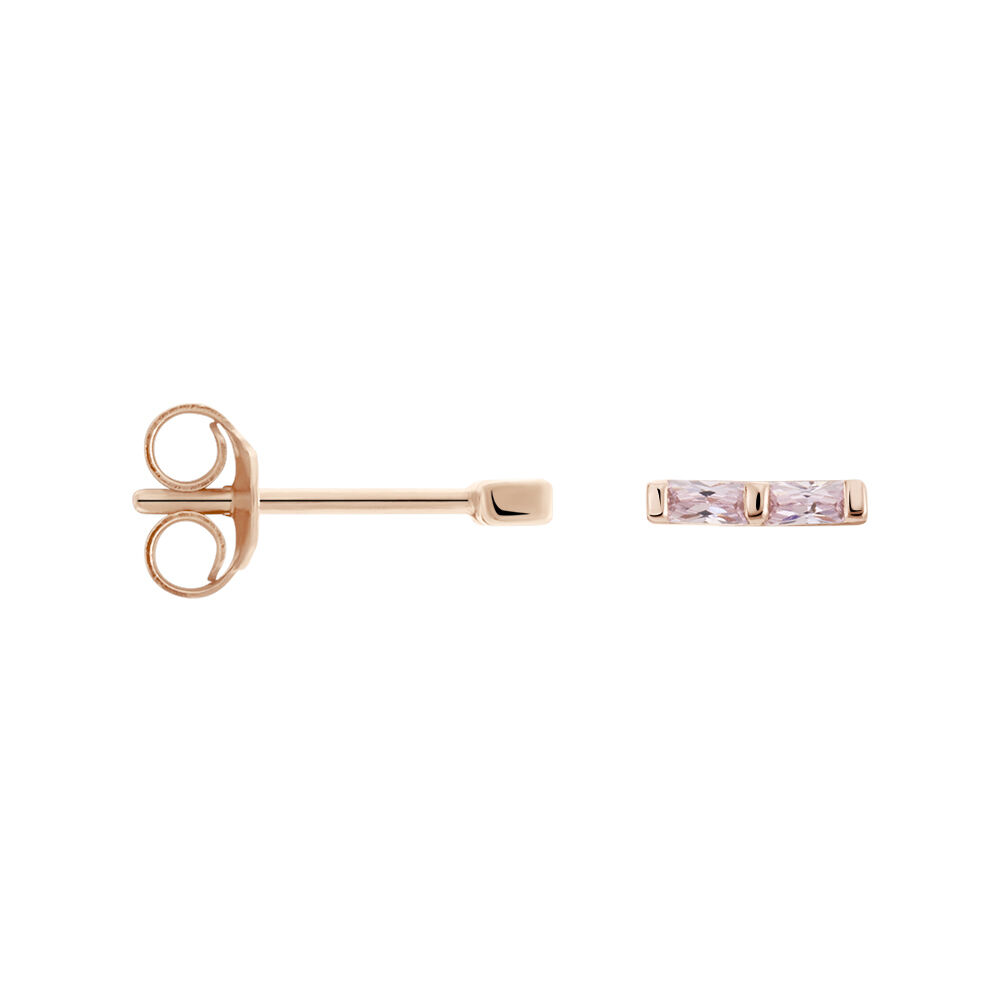 Boucles D'oreilles Puces Andrew Argent Rose Oxyde De Zirconium Rose - Puces Femme | Marc Orian
