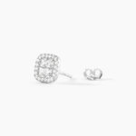 Boucles D'oreilles Puces Justina Argent Blanc Oxyde De Zirconium - Puces Femme | Marc Orian
