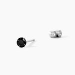 Boucle D'oreille Puce Unitaire Niels Argent Blanc Oxyde De Zirconium - Puces Homme | Marc Orian