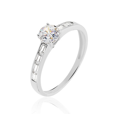 Bague Solitaire Babeth Or Blanc Oxyde De Zirconium - Solitaires Femme | Marc Orian