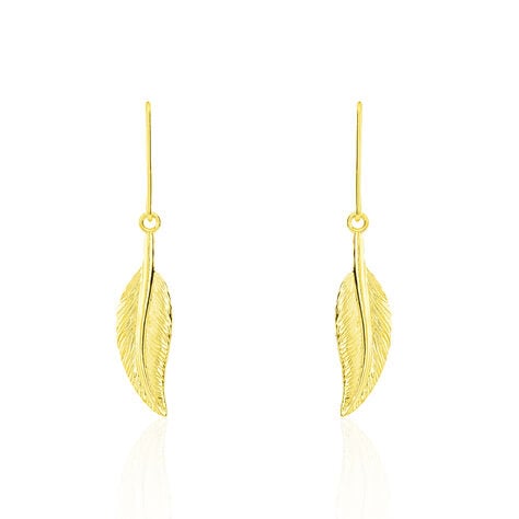 Boucles D'oreilles Pendantes Indian Nature Feuilles Or Jaune - Pendantes Femme | Marc Orian