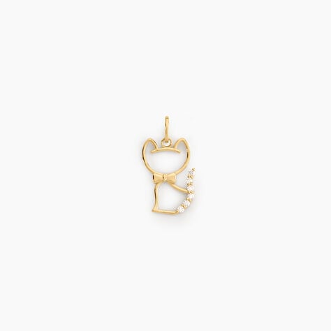 Pendentif Egee Chat Or Jaune Oxyde De Zirconium - Pendentifs Enfant | Marc Orian