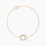 Bracelet Or Jaune Tresha Diamants - Bracelets Anneaux Entrelaces Femme | Marc Orian