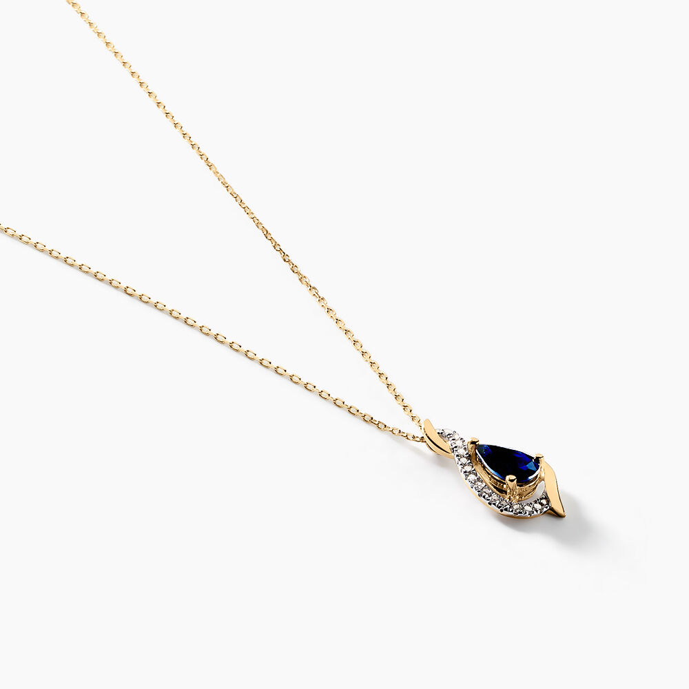 Collier Or Jaune Angelika Saphir - Colliers avec pierres Femme | Marc Orian