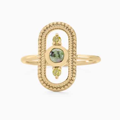 Bague Jasmee Plaque Or Jaune Pierre De Synthese Oxyde De Zirconium - Bagues de promesse Femme | Marc Orian