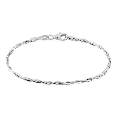 Bracelet Anaiz Maille Tresse Argent Blanc - Bracelets fantaisie Femme | Marc Orian