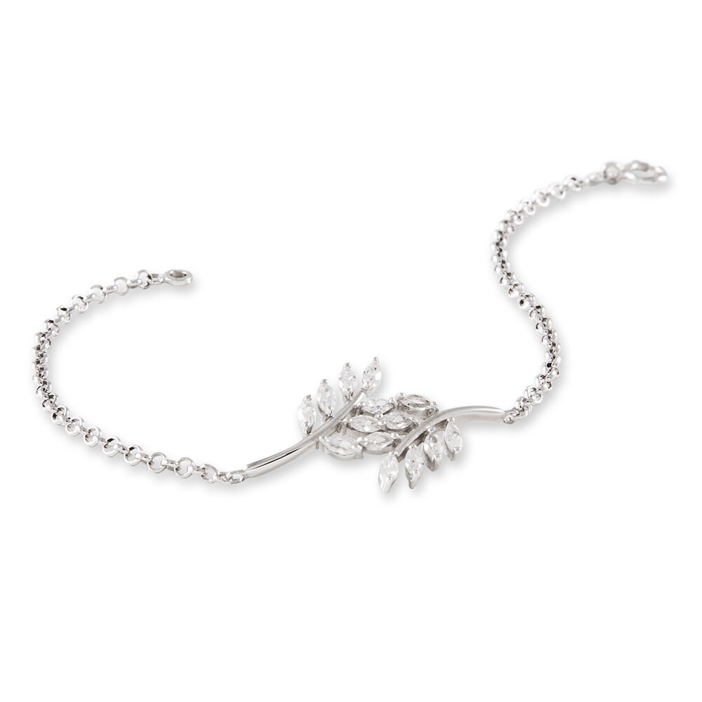 Bracelet Ble Argent Blanc Oxyde De Zirconium - Bracelets chaînes Femme | Marc Orian