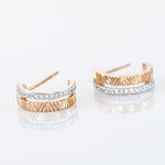 Boucles D'oreilles Puces Belindalan Or Bicolore Diamant - Puces Femme | Marc Orian