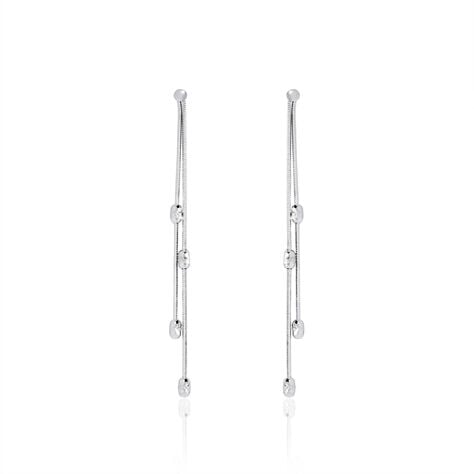 Boucles D'oreilles Pendantes Linda Argent Blanc - Pendantes Femme | Marc Orian